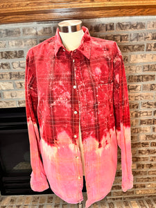 Red Corduroy Bleached Flannel