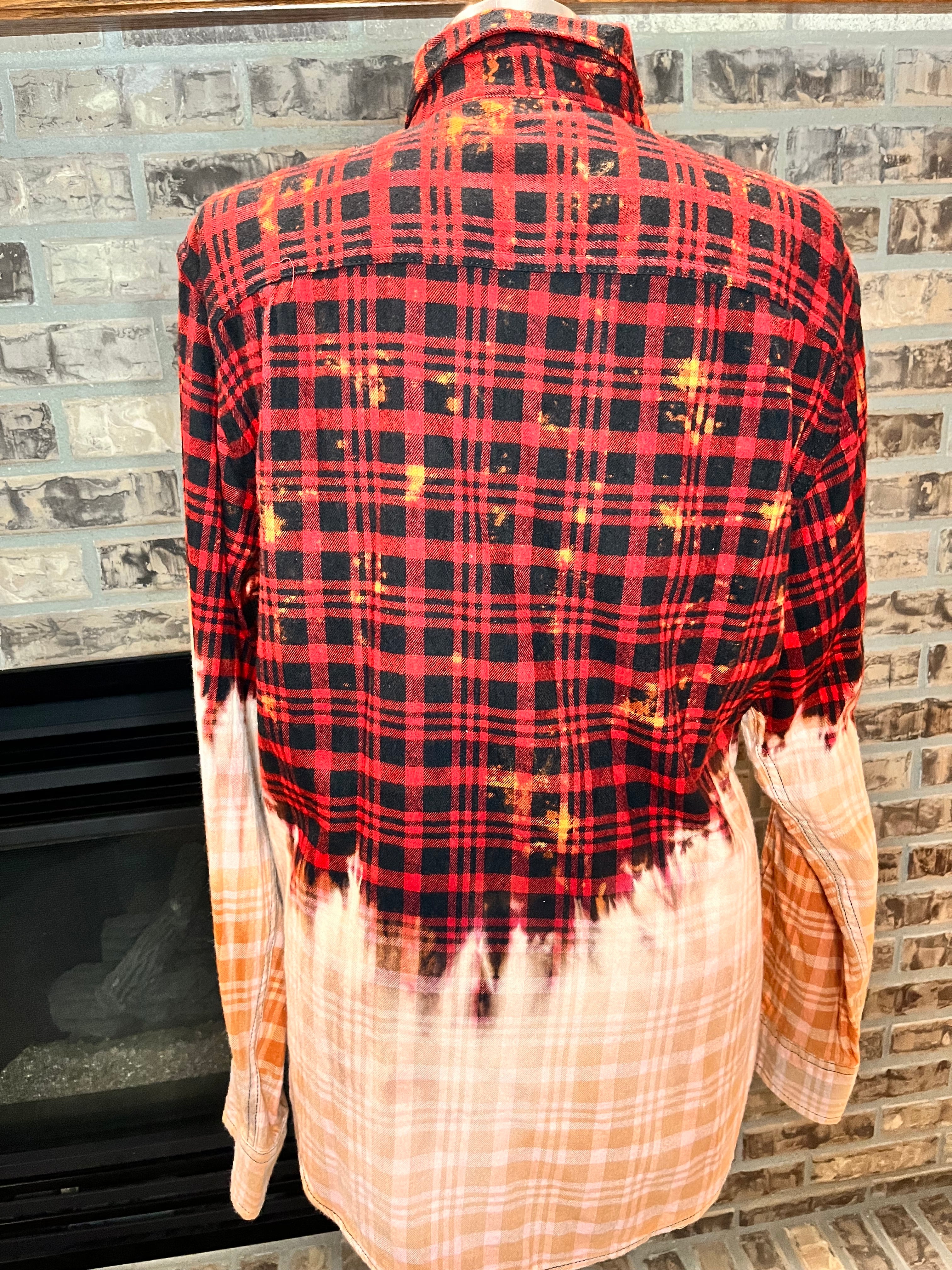 Red/Peach Bleached Flannel