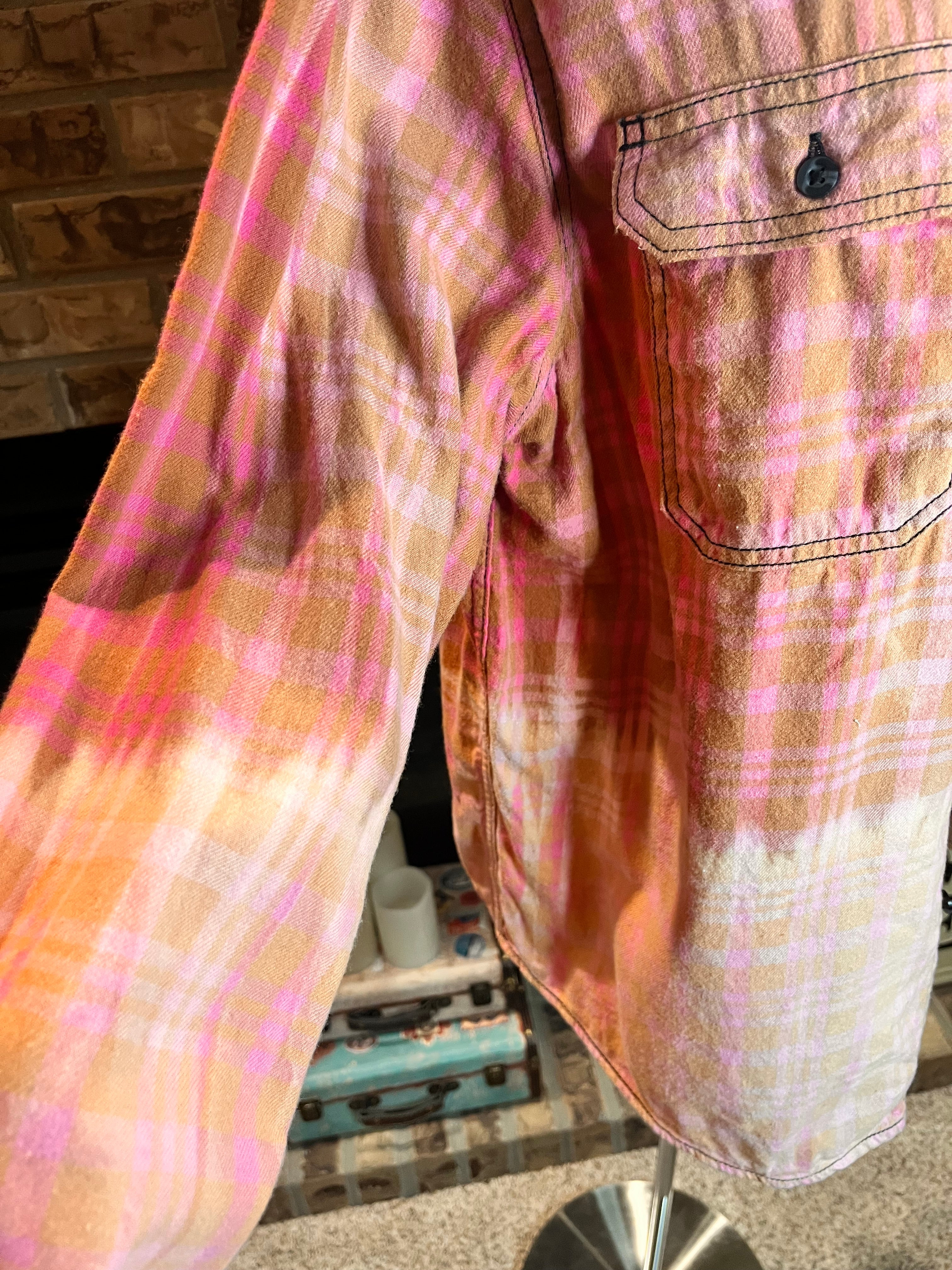 Peach/Light Pink Bleached Flannel