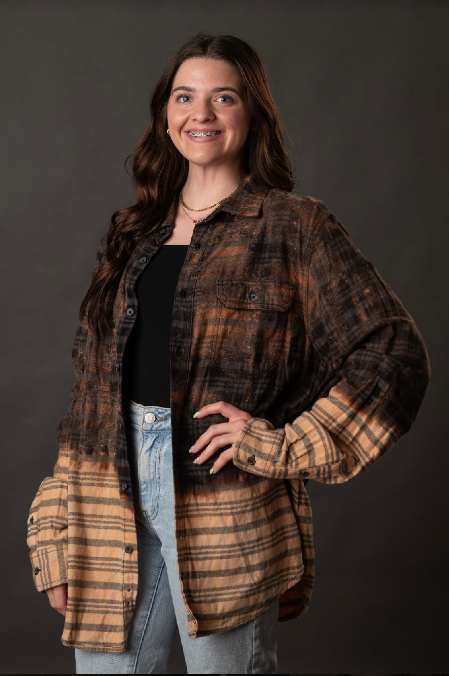 Black/Brown Bleached Flannel