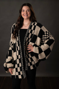 Charlotte Checkered Cardigan