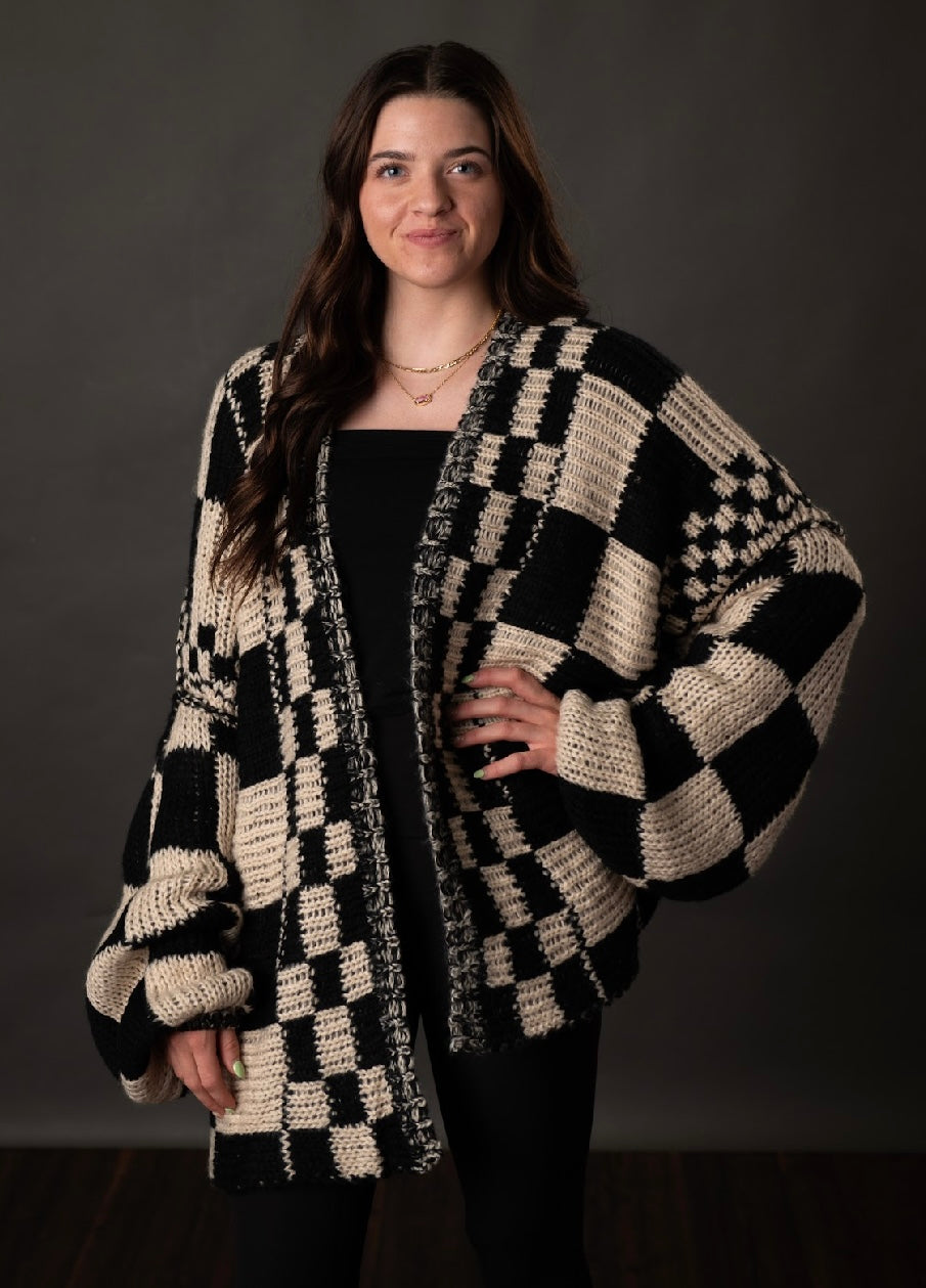 Charlotte Checkered Cardigan