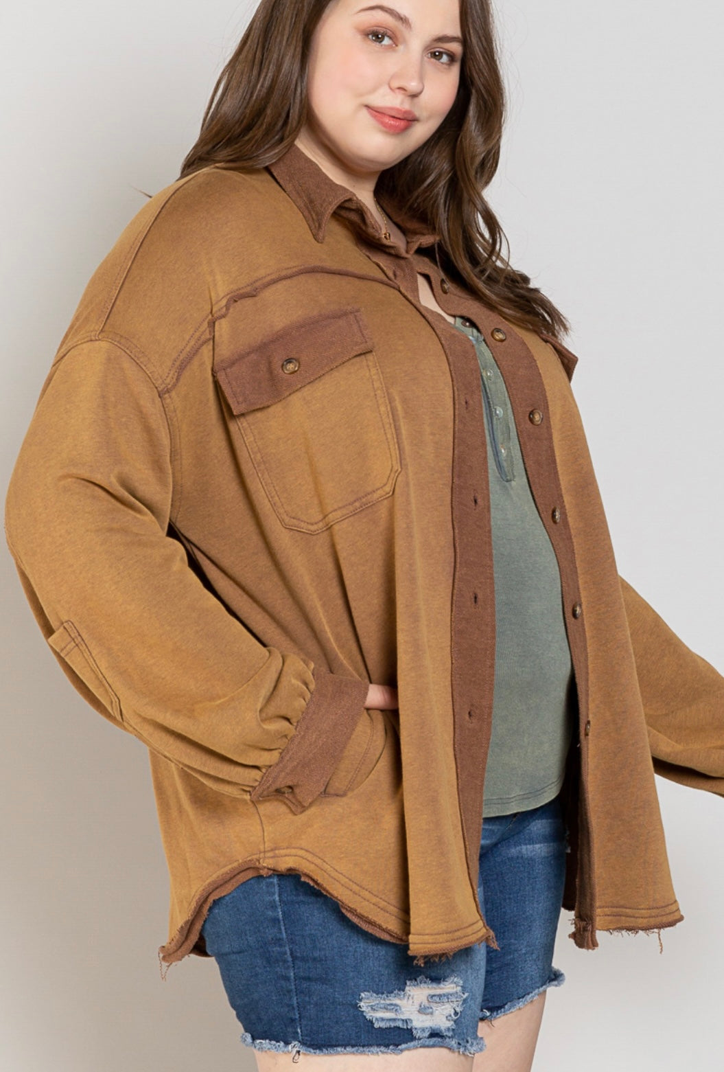 Curvy Molly Mineral Washed Jacket