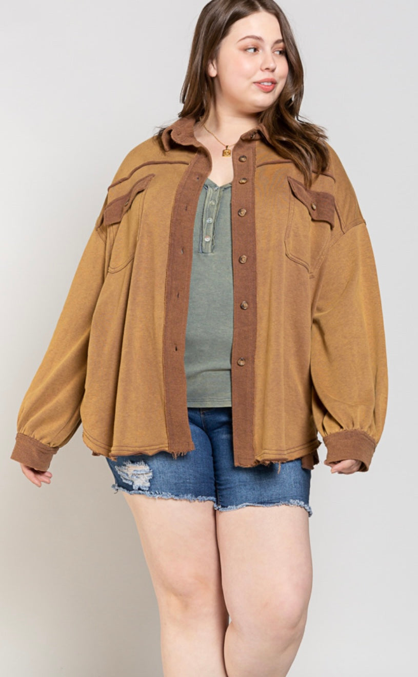 Curvy Molly Mineral Washed Jacket