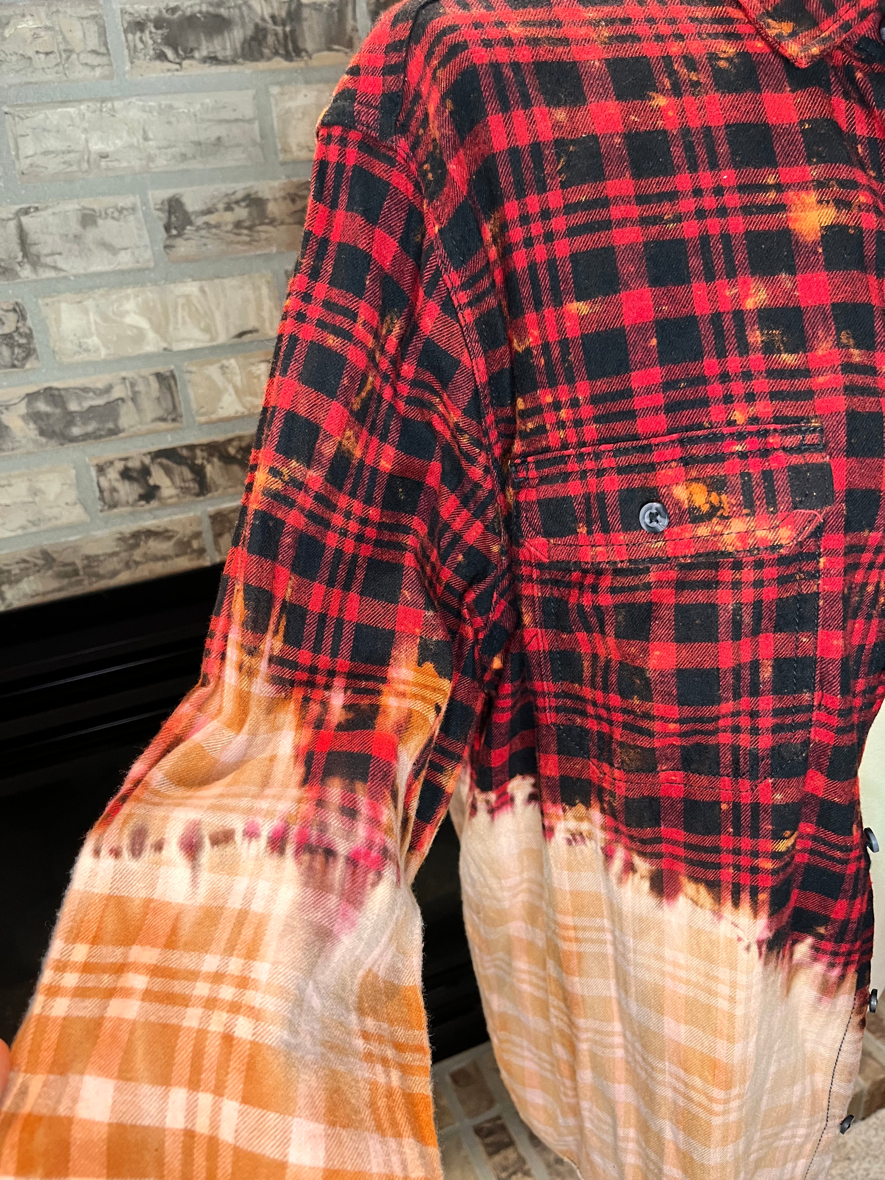 Red/Peach Bleached Flannel