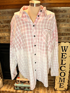 Pink/White Bleached Flannel