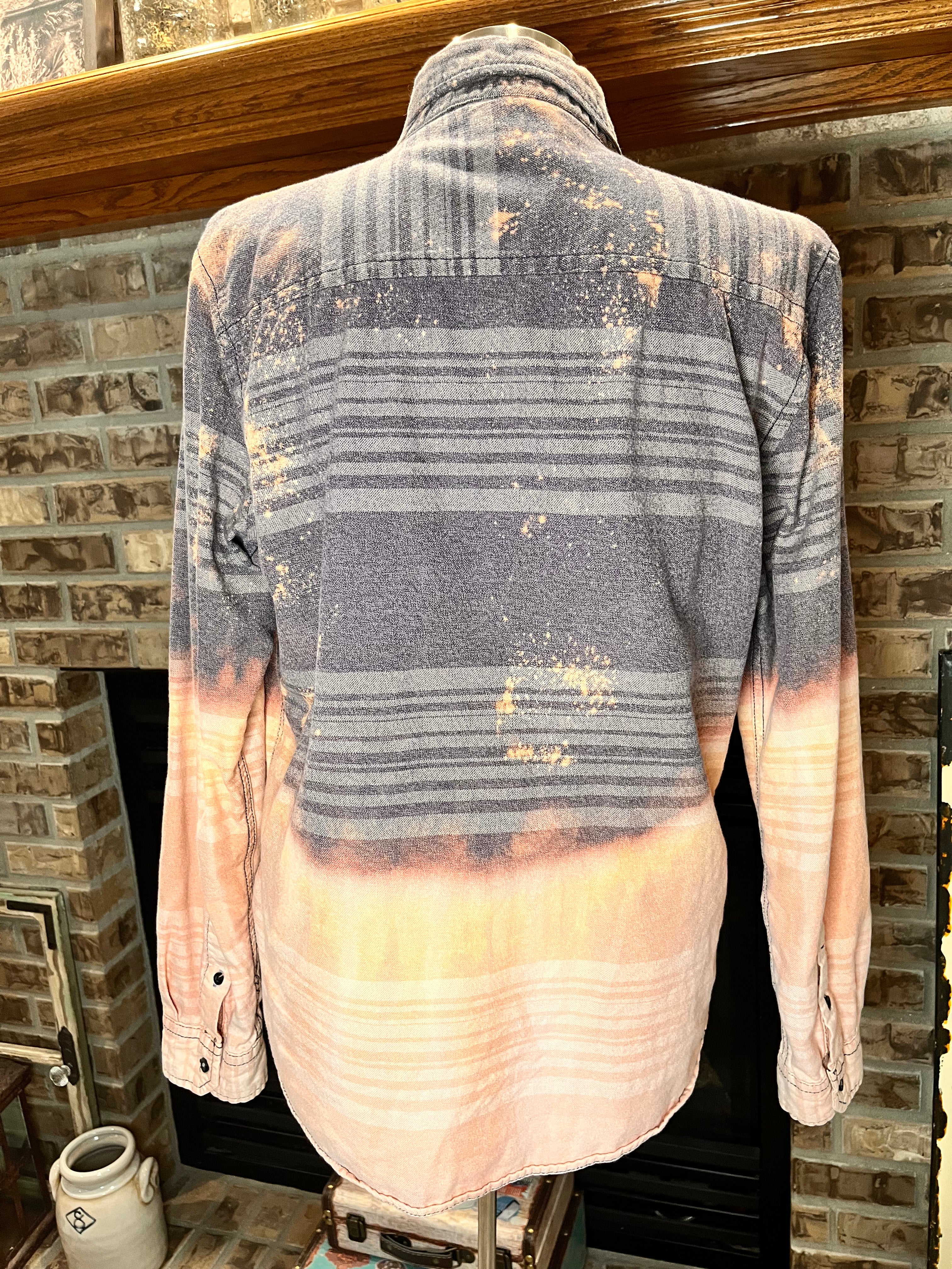 Gray/Peach Bleached Flannel