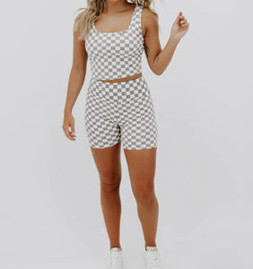 Checkered Ribbed Seamless Set