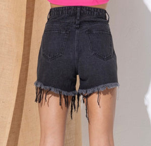 Rhinestone denim shorts