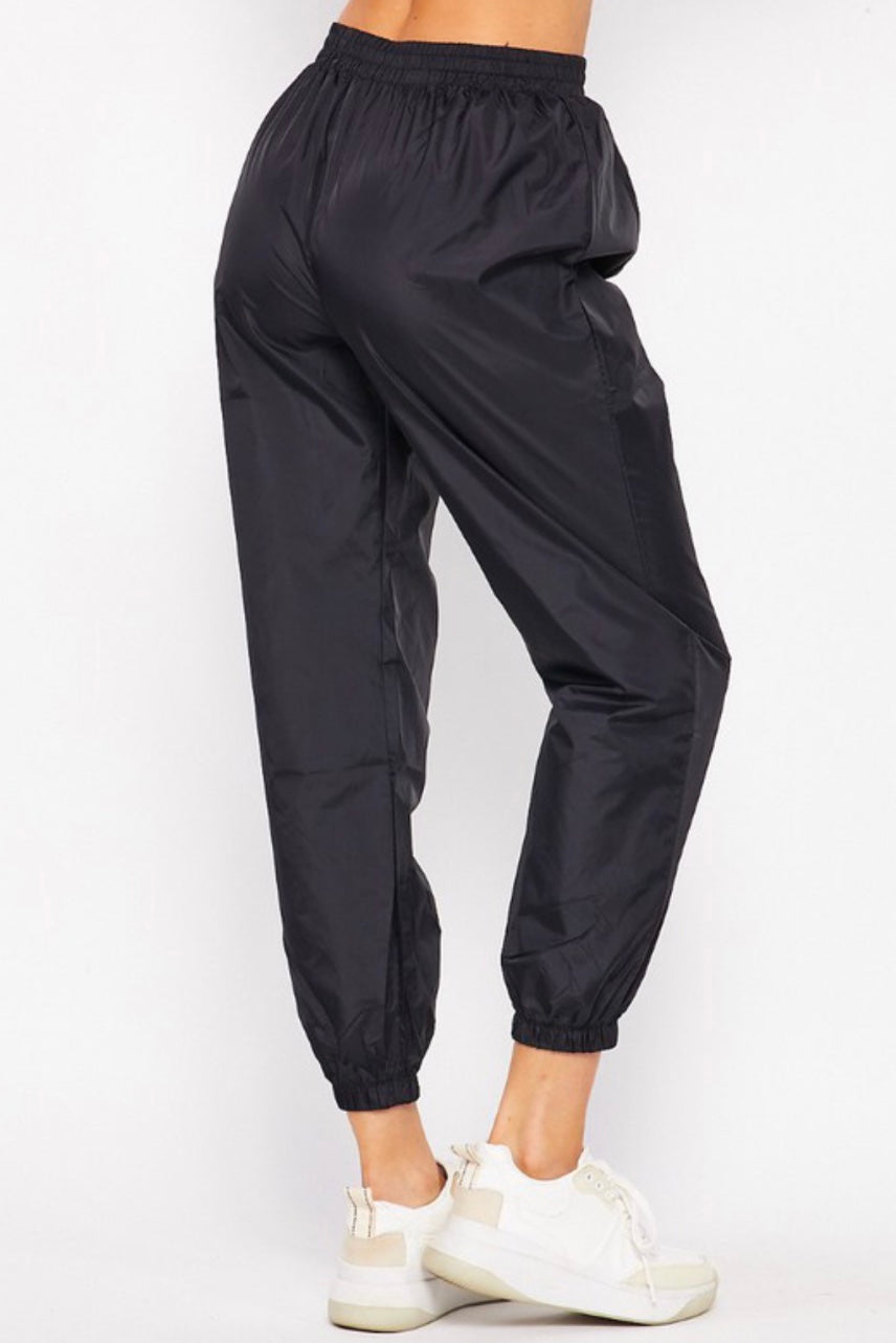 Nylon joggers in Black