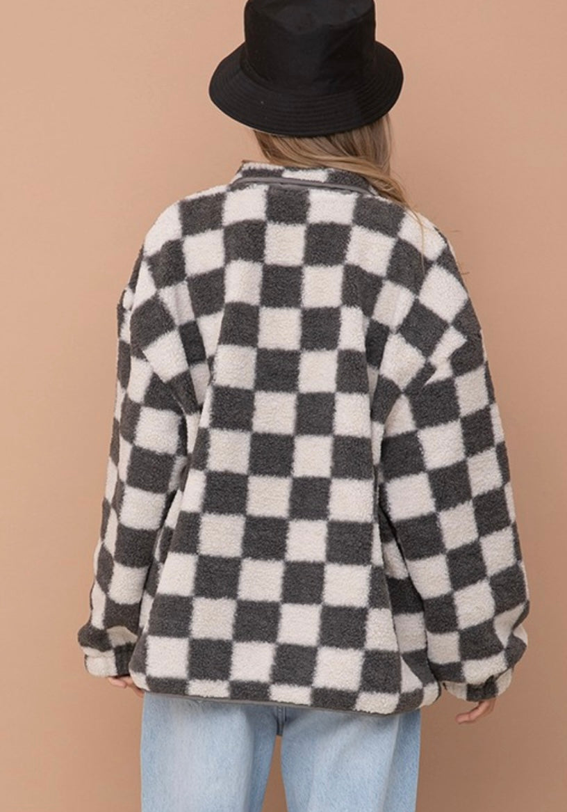 Checkered Fleece Jacket