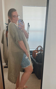 Cotton Ombré Kimono in Sage Green