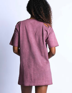 Chain T Shirt Dress in Faded Burgundy