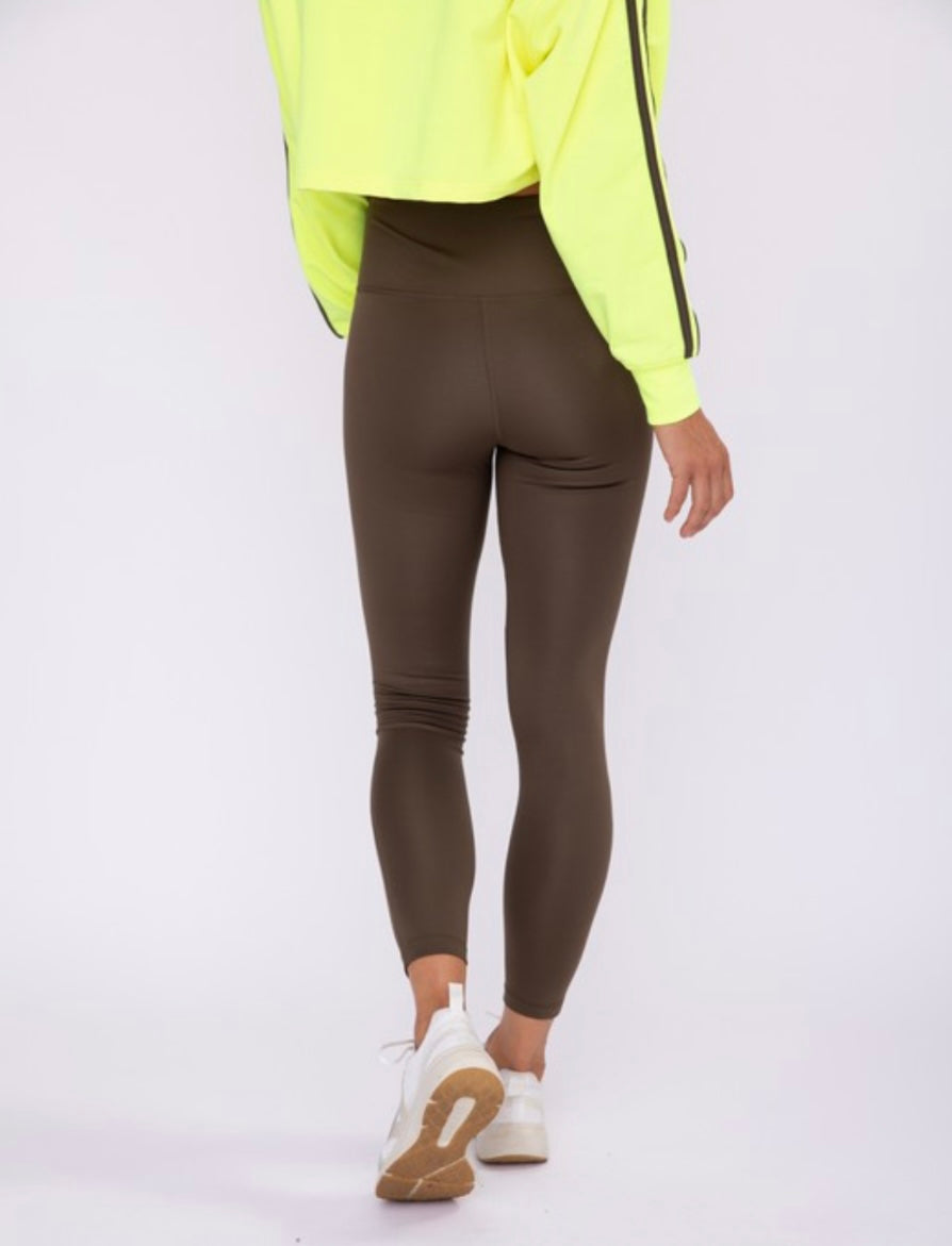 Mono B Laser Cut Leggings in Olive