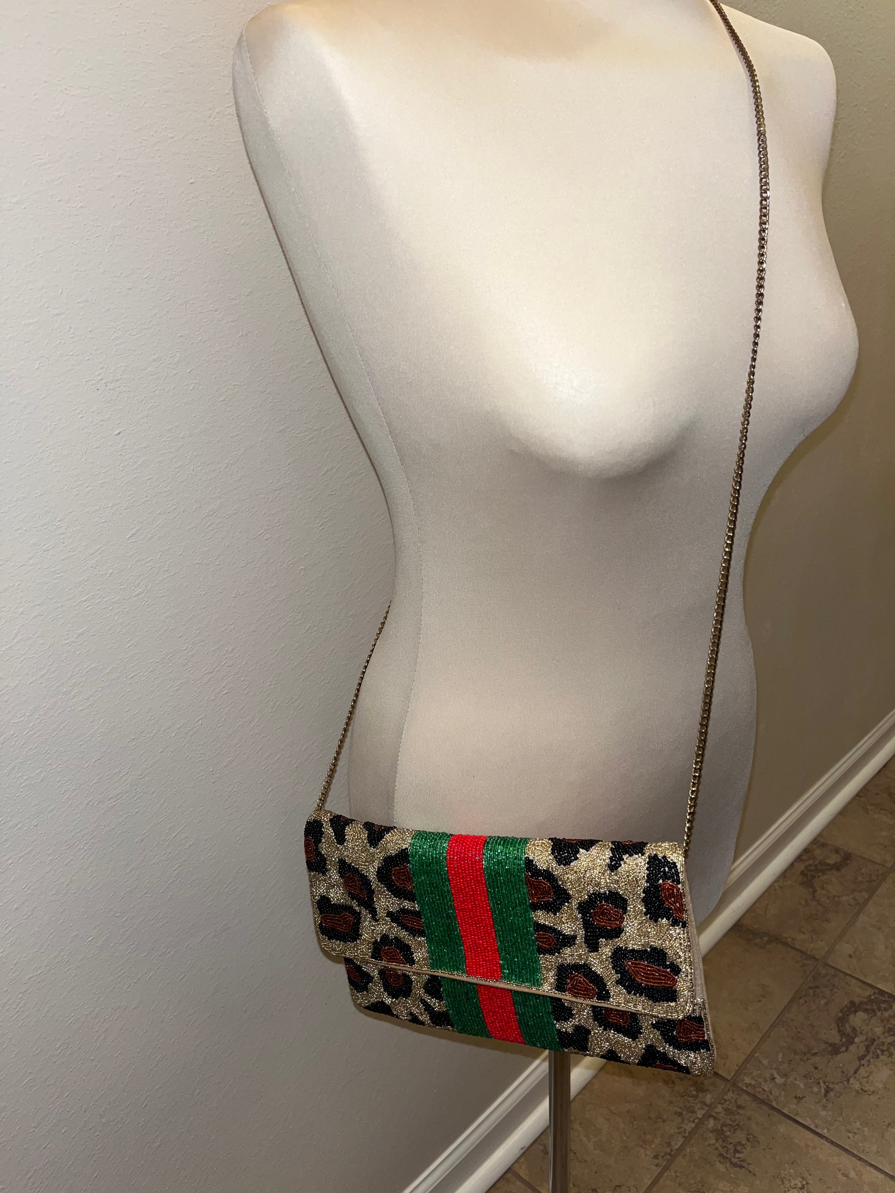 Beaded Leopard crossbody