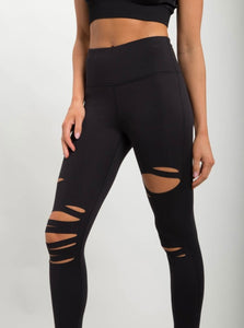 Mono B Laser Cut Leggings in Black