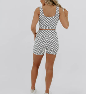 Checkered Ribbed Seamless Set