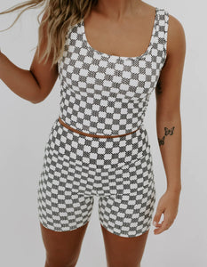 Checkered Ribbed Seamless Set